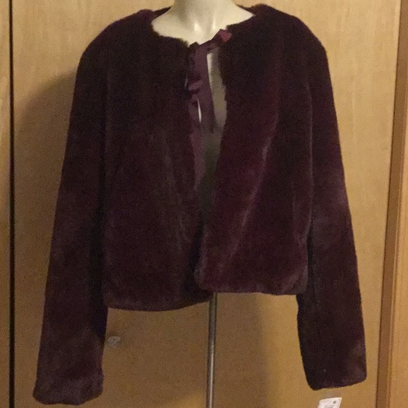 Maison Jules Jackets & Blazers - Maison Jules purple Faux-fur Coat reversible